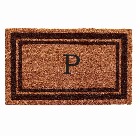 Monogram Door Mat, Natural, Brown, 18 in W x 30 in L